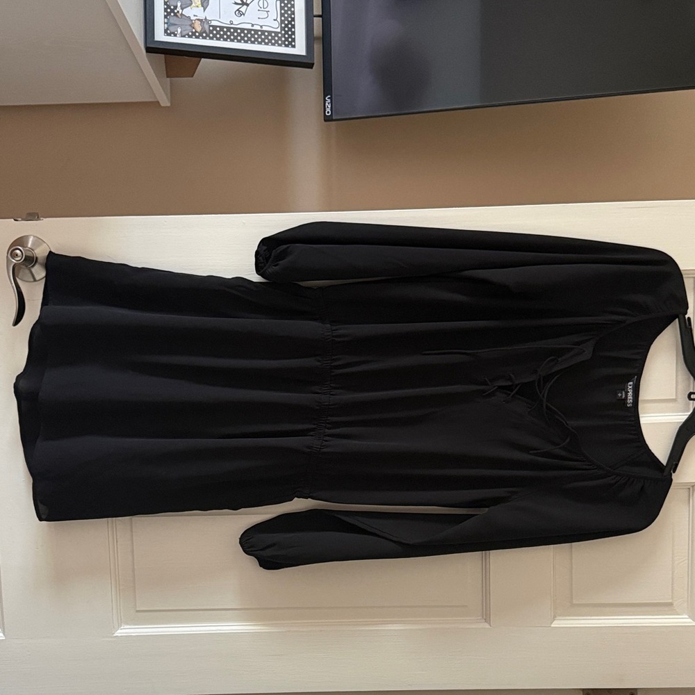 Express Black Lace-Up Top